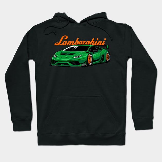 lamborghini green super car Hoodie by rclndsgn